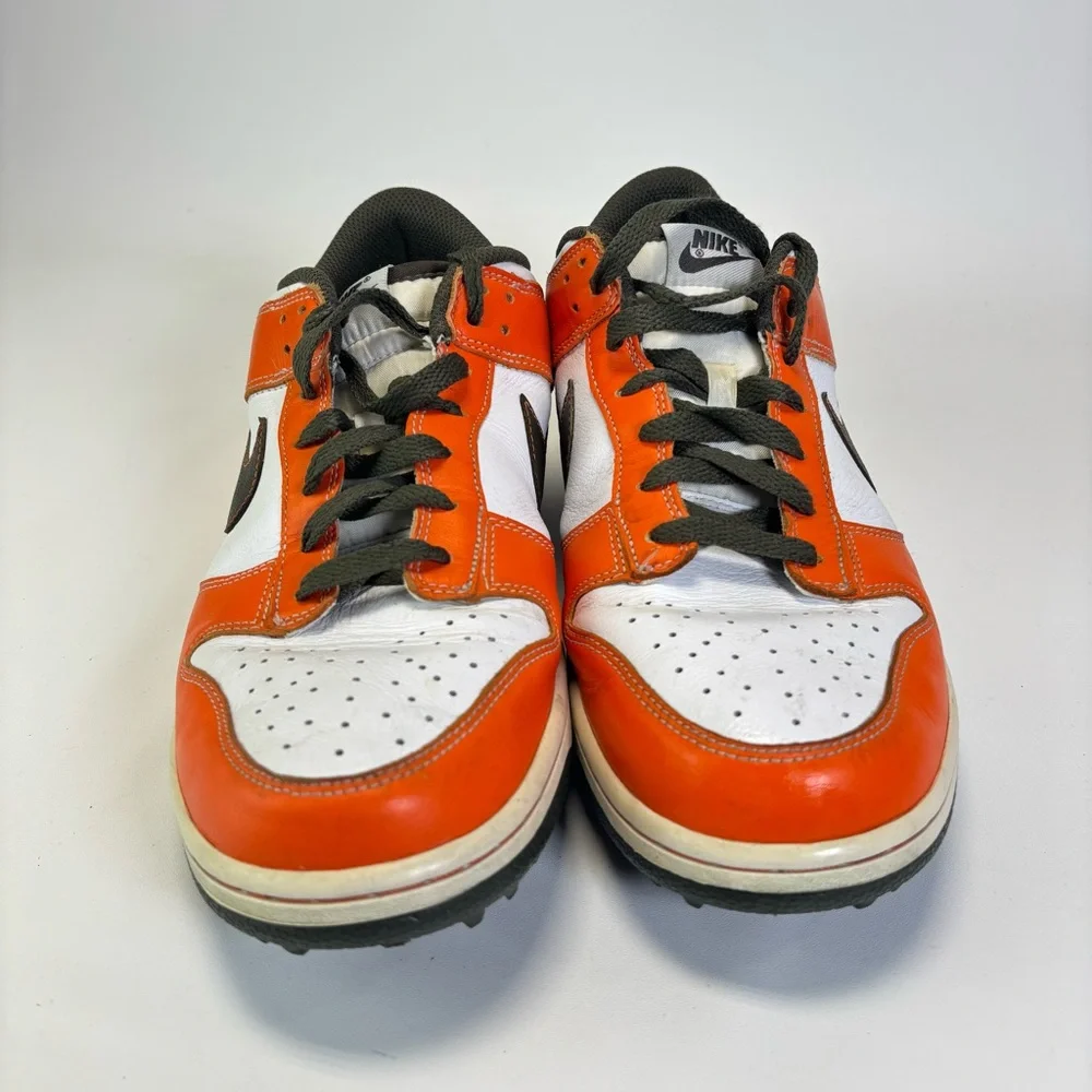 Nike SB Dunk Air White Orange Olive Mens Golf Shoes 484294-101‎ RARE